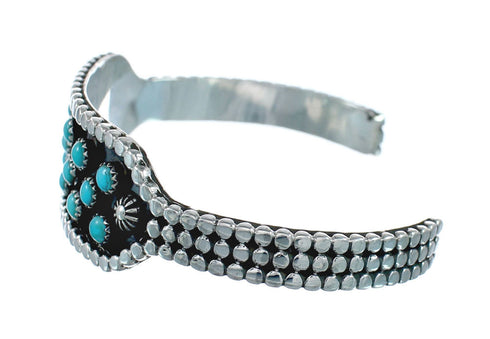 Navajo Turquoise Multistone Sterling Silver Cuff Bracelet JX128684